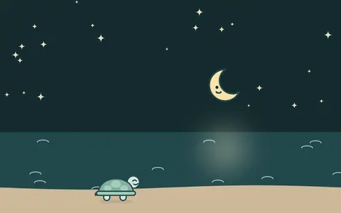 Gece deniz kıyısında ay yükseliyor; Moli dalgaları dinliyor.