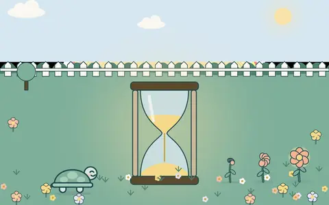 Bahçede ışık içinde bir kum saati; Moli kumun akışını izliyor, yanında çiçekler birer birer açılıyor.